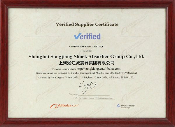 Shanghai Songjiang Group Single Sphere Rubber joint awarded TUV RHEINLAND Certificate 2021